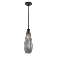 Telbix-Elkin 12 Pendant - Clear Nickel / Smoke/Black